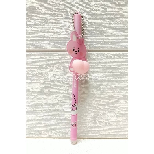 Dalingshop / PULPEN GEL BT21 + GANTUNGAN UNIK LUCU BT21 / PEN BT21 / PEN SQUID GAME + GANTUNGAN BONEKA GOYANG  / PULPEN SQUID GAME-Cooky