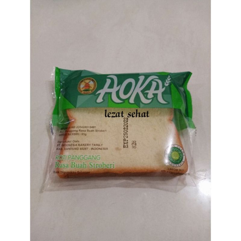 Lezatsehat - Aoka Roti Panggang Lembut 1 Dus isi 60pcs-Stoberry