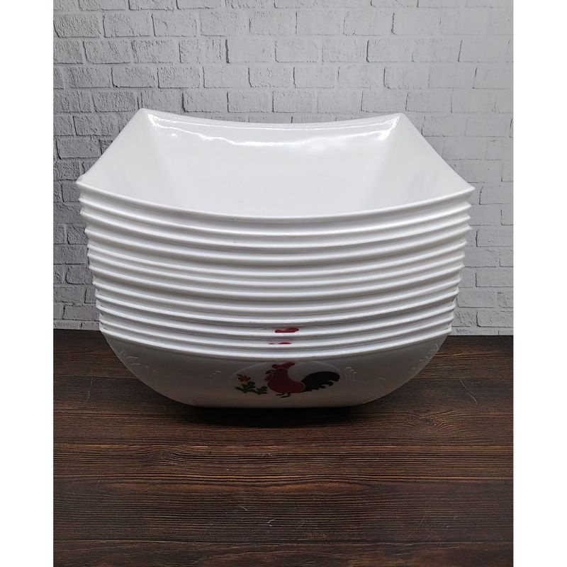 MANGKOK PLASTIK KOTAK AYAM 1 LUSIN MANGKOK MAKAN MANGKOK PLASTIK KOTAK