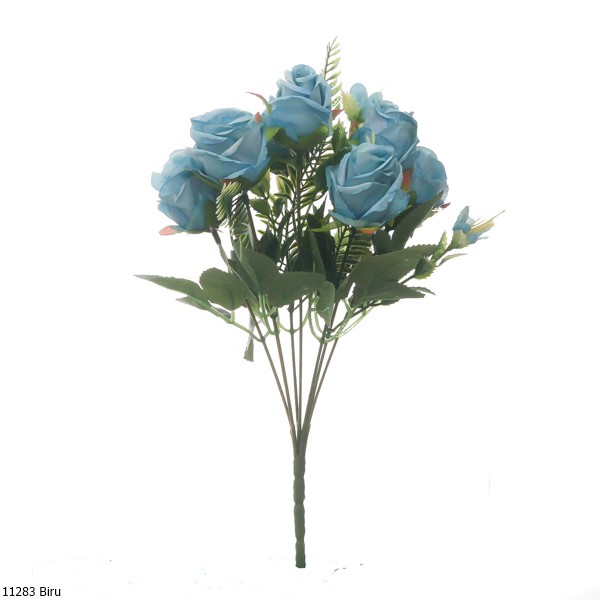 Bunga Plastik Mawar 1128-Biru