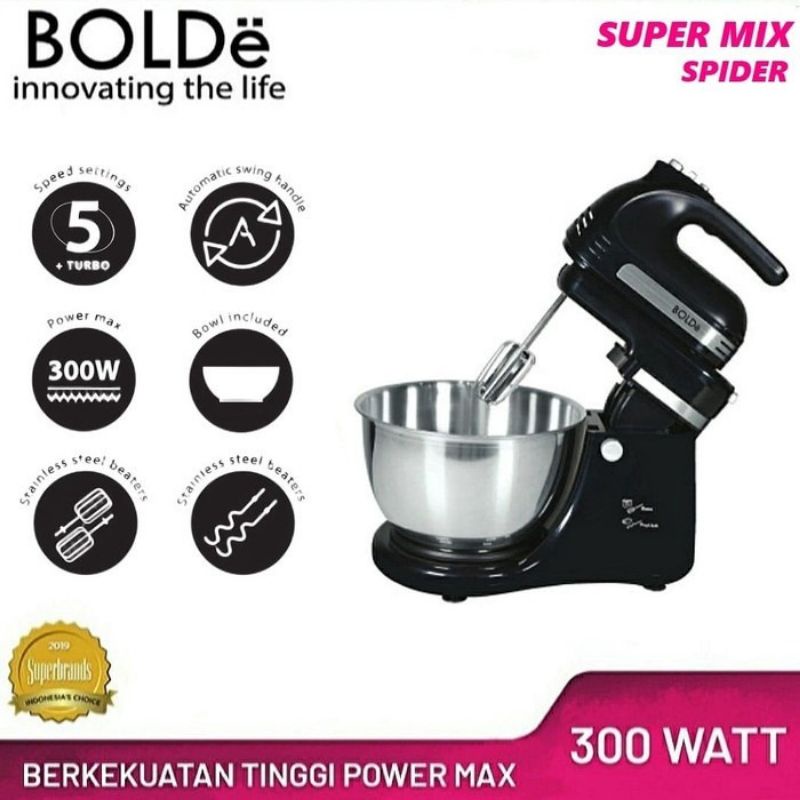 BOLDe Standing Super Mixer Spider 300Watt Low Watt 4.5L