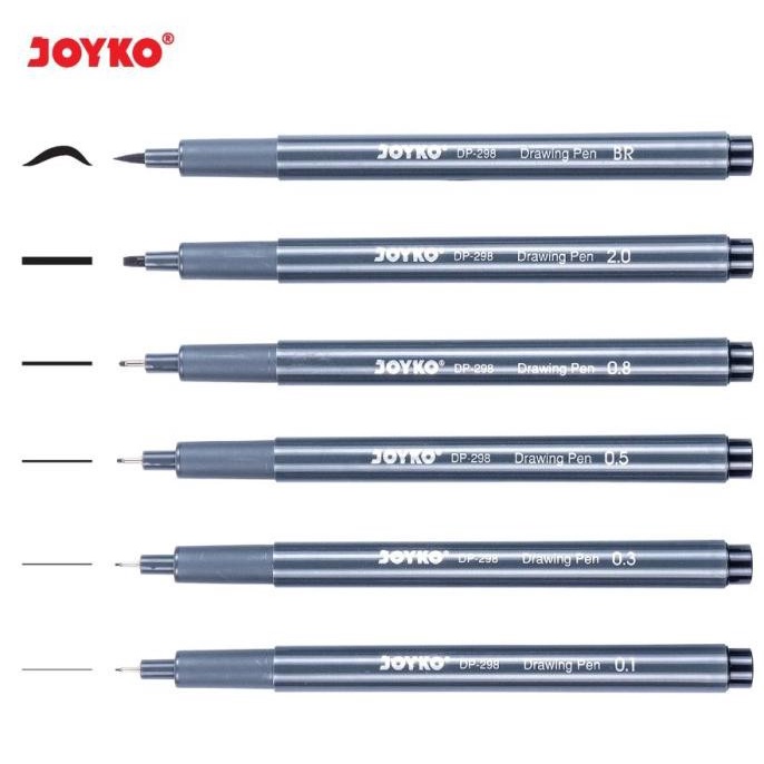 

Pendrawing- New Produk Drawing Pen Joyko 6Pcs Dp-298S Waterproof Set -Drawing-Pen.