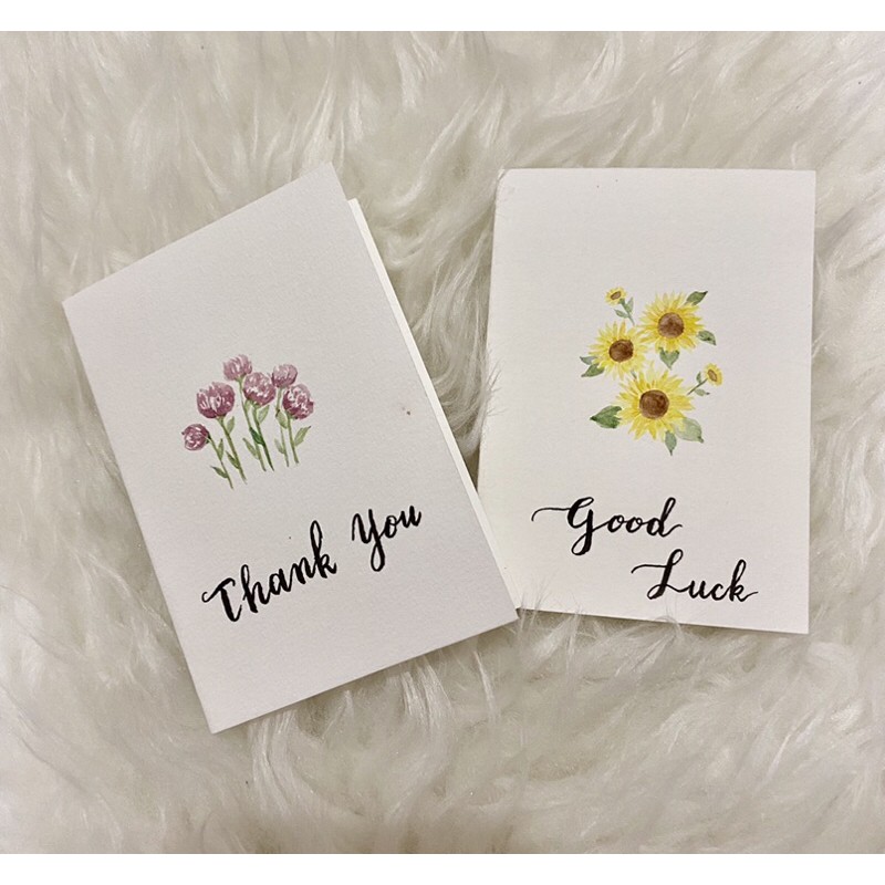 Kartu Ucapan Greeting Card Bunga Thank You Good Luck Shopee Indonesia