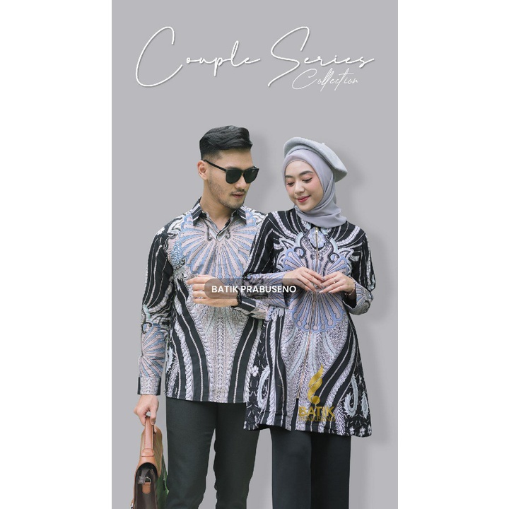 Batik Prabuseno Original 100% Kemeja Batik Pria Slimfit Dan Wanita Tunik Lengan Panjang Size S M L X