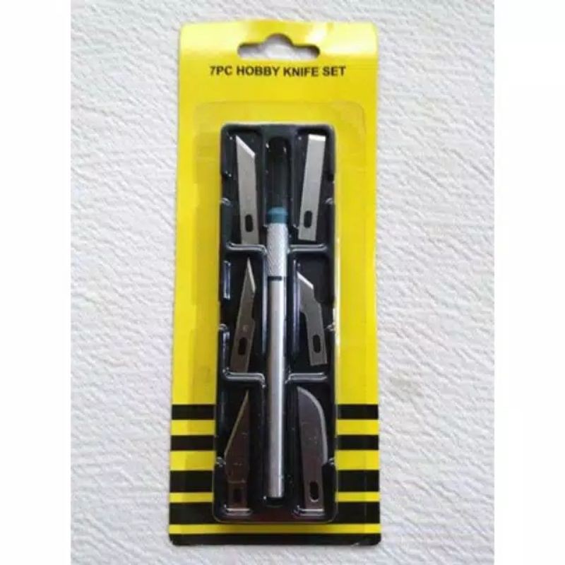 Pisau Piso Ukir Set 7 Pieces - 7Pc Hobby Knife Set