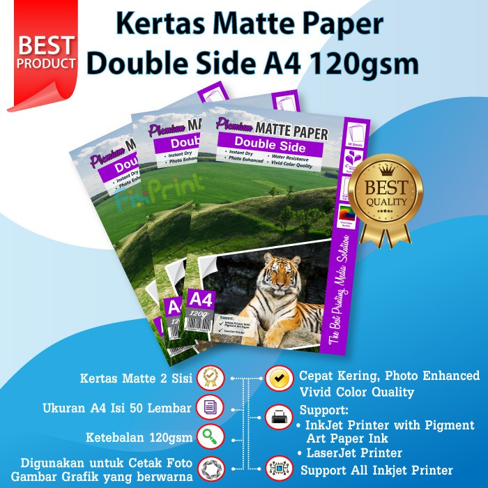 

Kertas Matte A4 120gsm 1 pack/50pcs FPJNew457