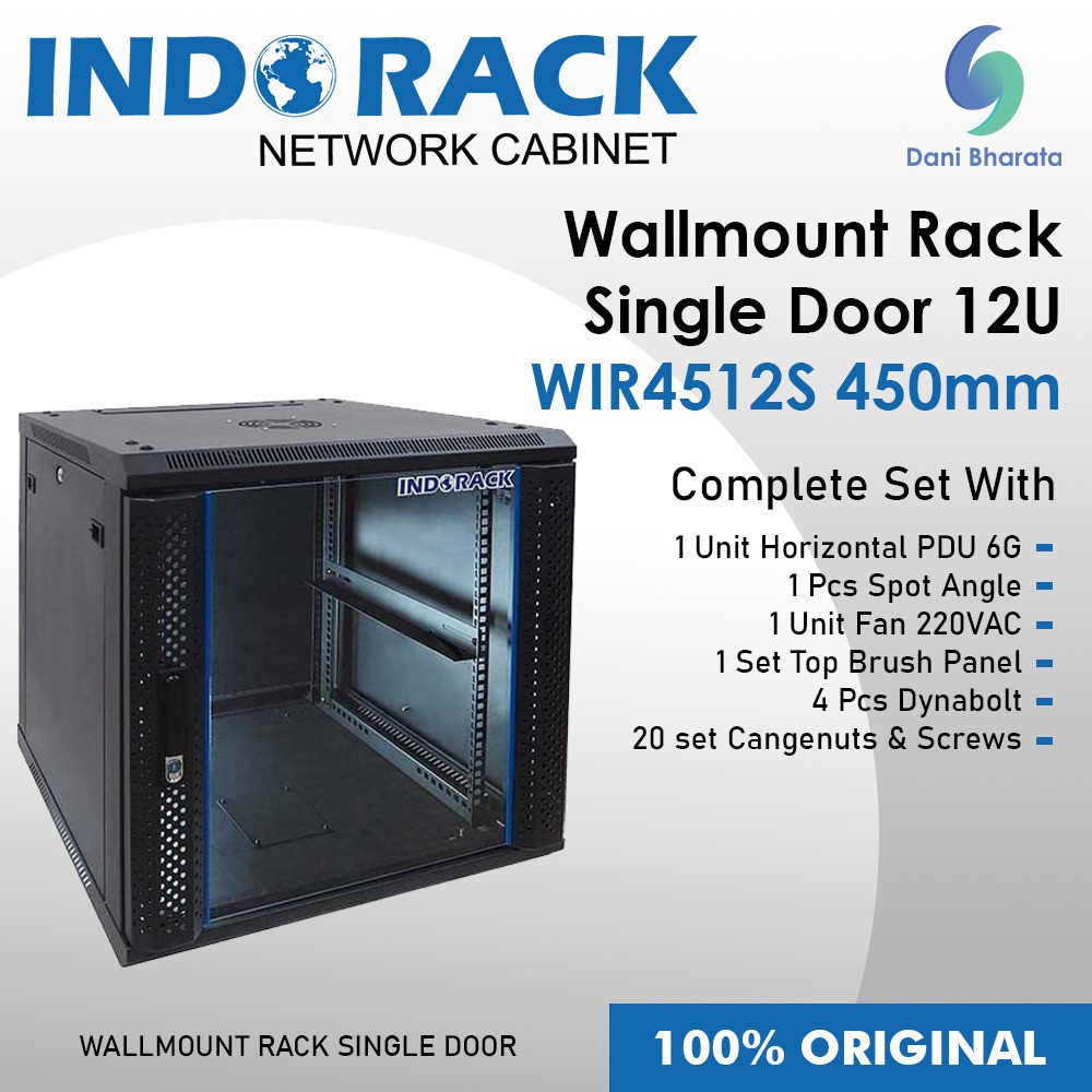 Wallmount Rack Single Door 12U WIR4512S 450mm