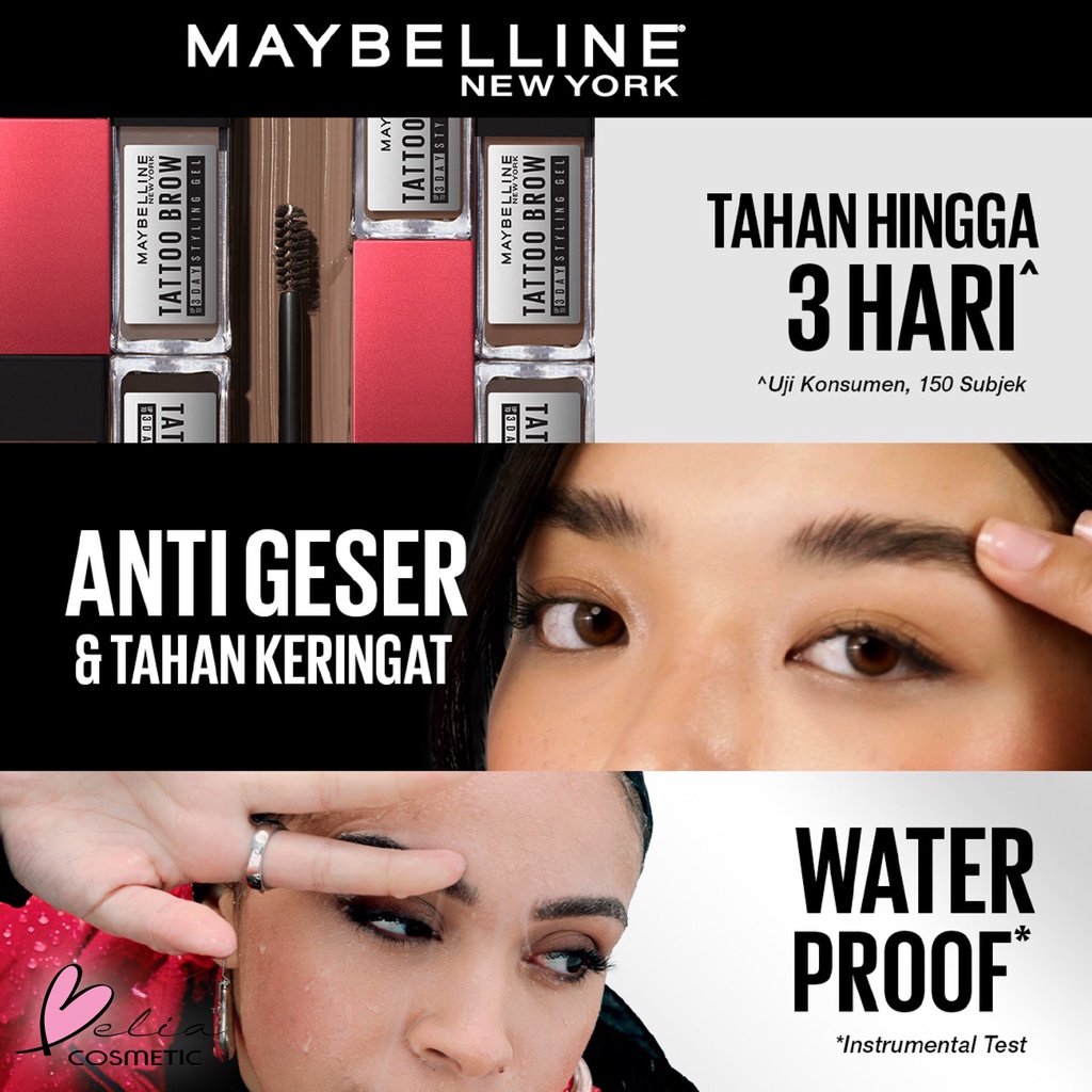 ❤ BELIA ❤ Maybelline Tattoo Brow 3 Day Styling Gel - Makeup Eye | Brow Gel | BPOM