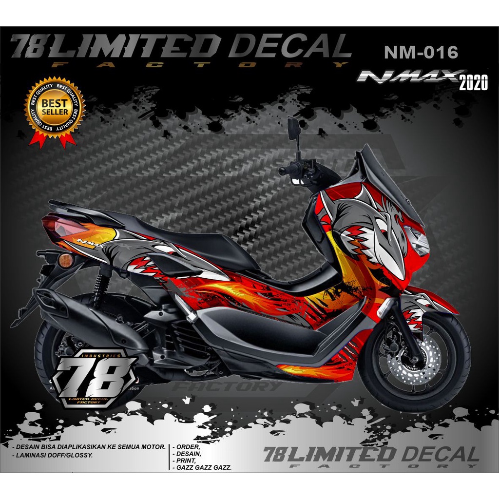 DECAL NMAX 2020 - STIKER FULL BLOK NMAX 155 Old - NM 016 - NMAX FULL BODY DESAIN SHARK