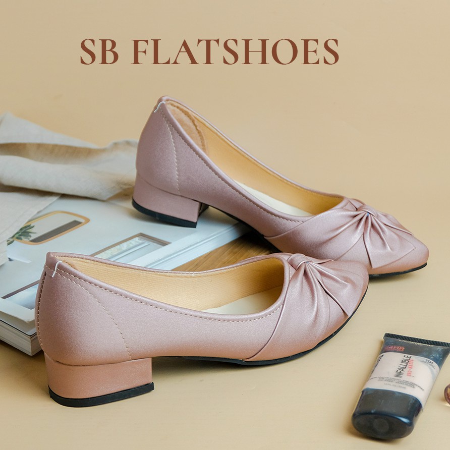 SB Flatshoes Heels 3cm Sepatu Kerja Hak / Sepatu Formal Wanita Hak Tahu Sepatu SlipOn Wanita - SB