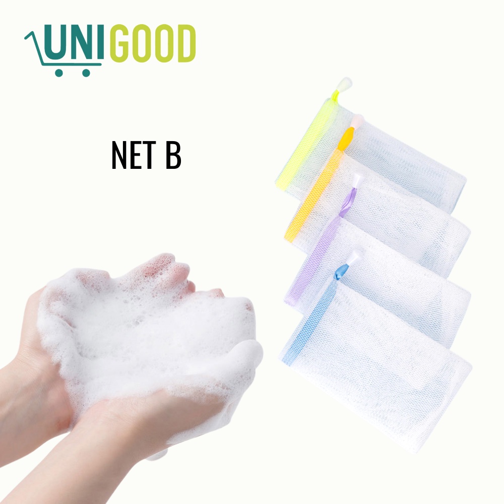 UNIGOOD - Premium Bubble Foaming Net Kantong Jaring Sabun Penghasil Busa Cuci Muka