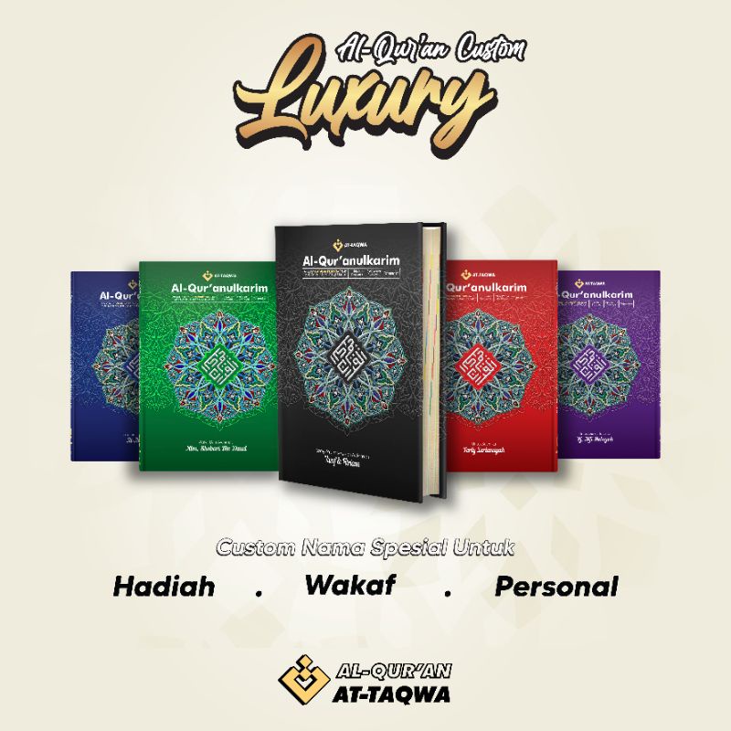 [GRATIS ONGKIR] Al Quran ATTAQWA Luxury Custom Terjemah Perkata A4 (Free Custom Nama)
