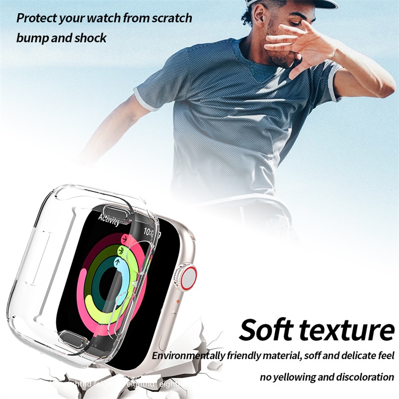 All -inclusive Case Untuk Smart Watch Series7 6 SE 5 4 3 2 1 Silikon Ukuran 41mm 45mm 44mm 42mm 40mm 38mm Watch Cover