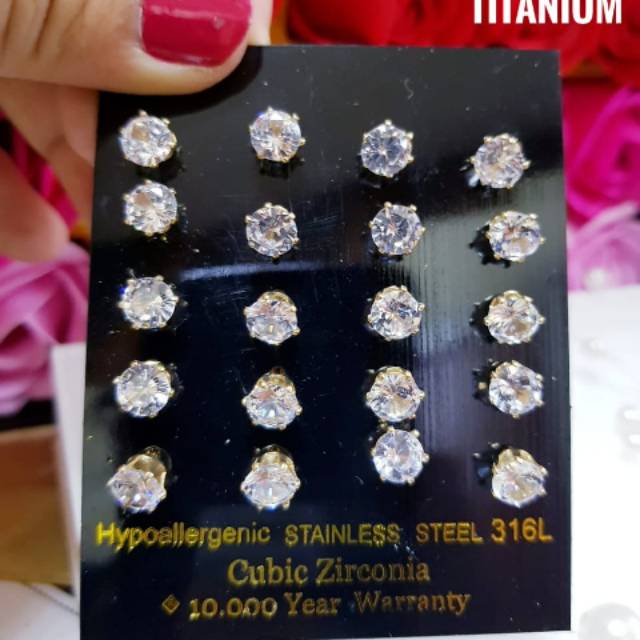 Titanium anting tusuk 0942j (sepasng)