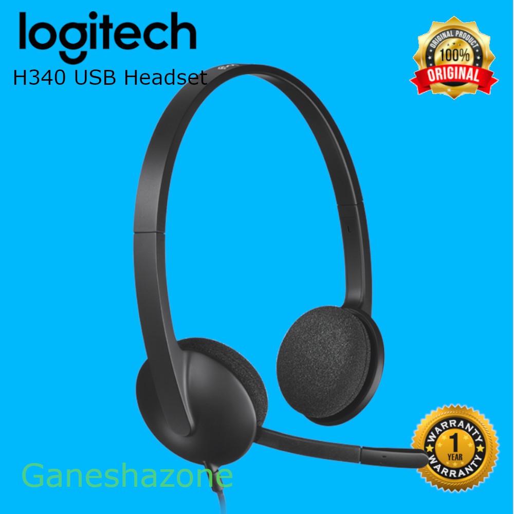 Logitech H340 USB Headset with Noise-Cancelling Mic