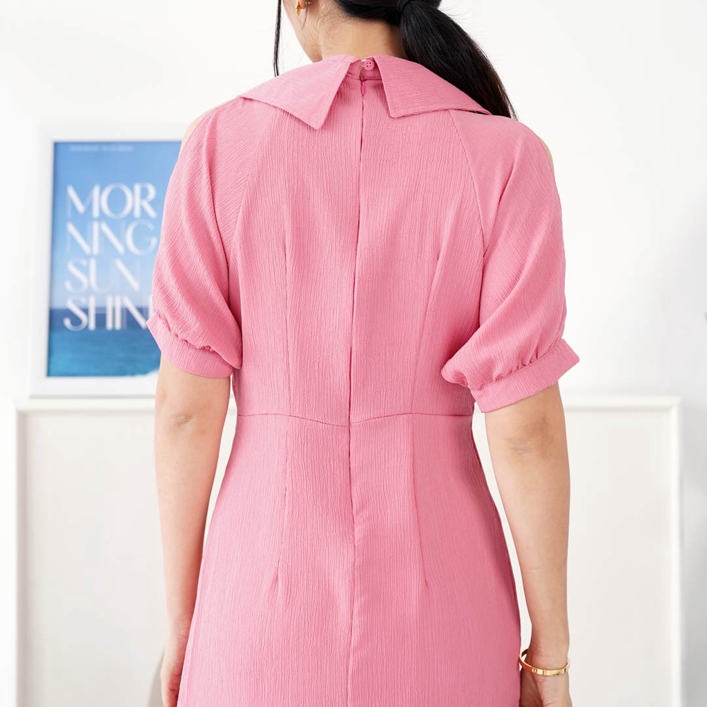 Dress  Wanita Twisted Lengan Cut Out Party Casual