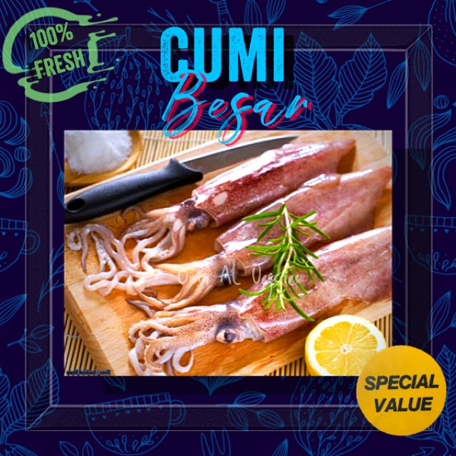 

CUMI BESAR SEGAR / BIG SQUIDS PER 500 GR 2 -3 EKOR