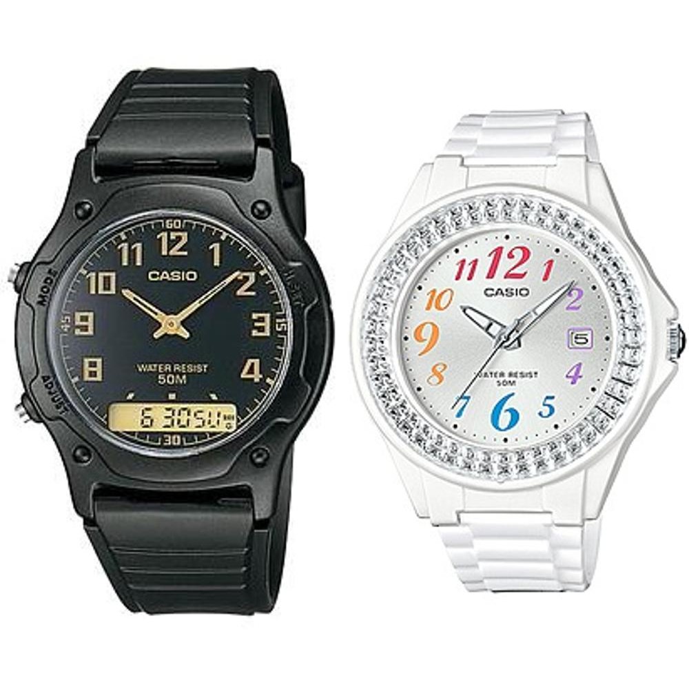 Jam Tangan Casio Original Couple Pria Wanita AW 49H 1B LX 500H 7B Harga Sepasang