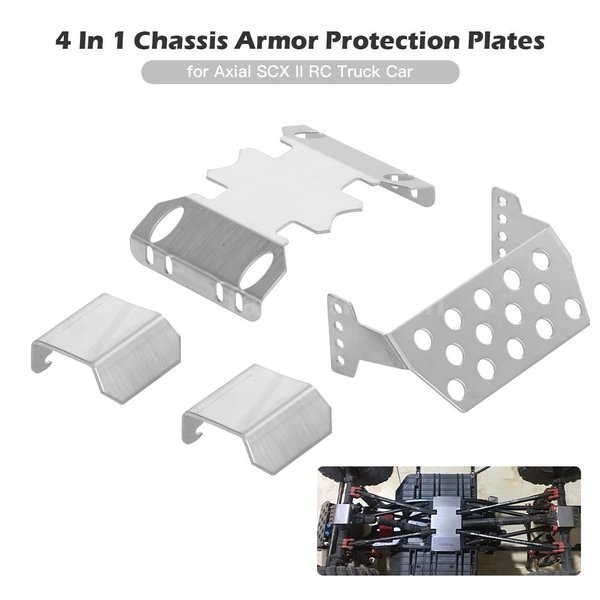 armor axial scx10 II kit austar metal pelindung bumper gardan gearbox