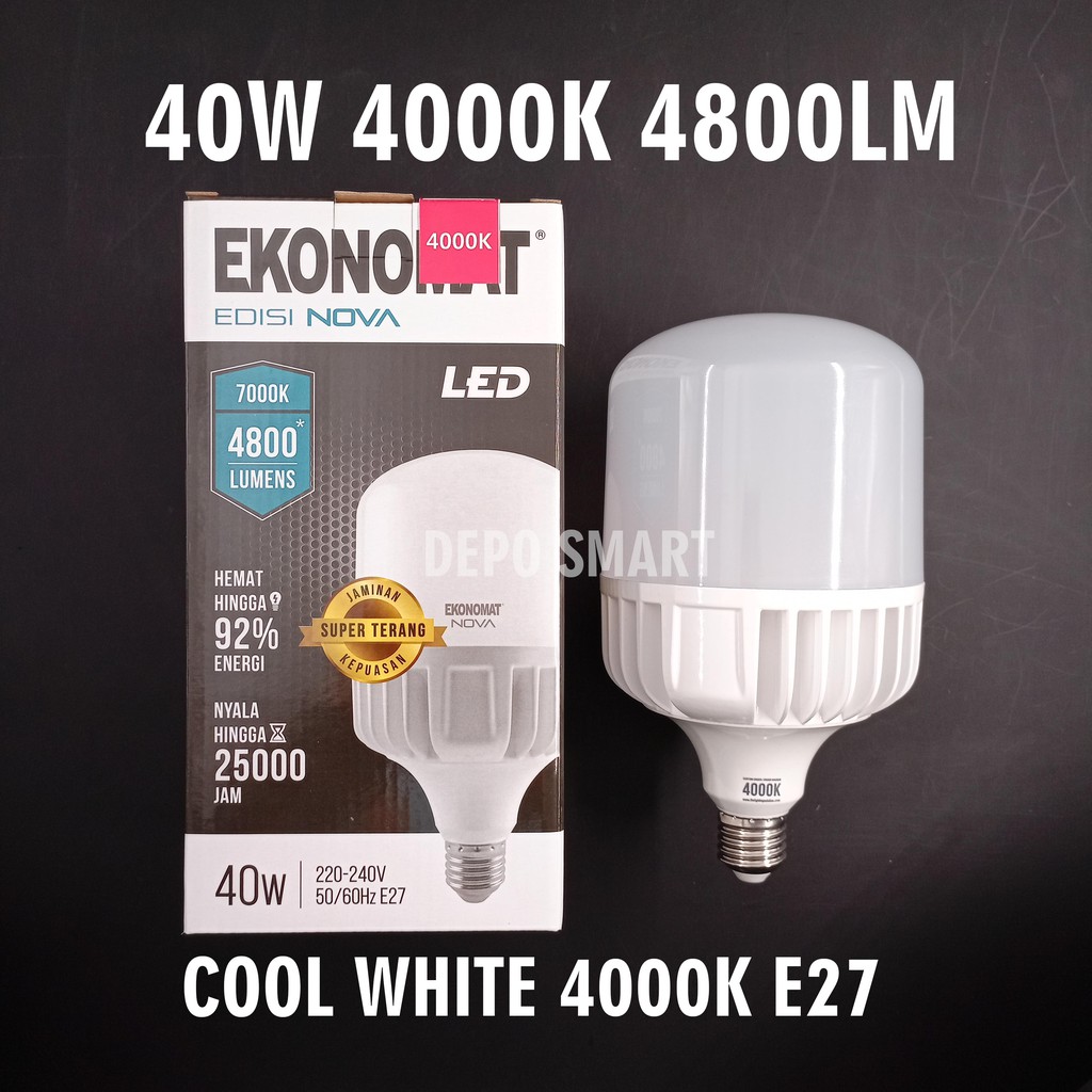 LAMPU LED EKONOMAT NOVA 40W 4000K COOLWHITE 4800LM MURAH HEMAT