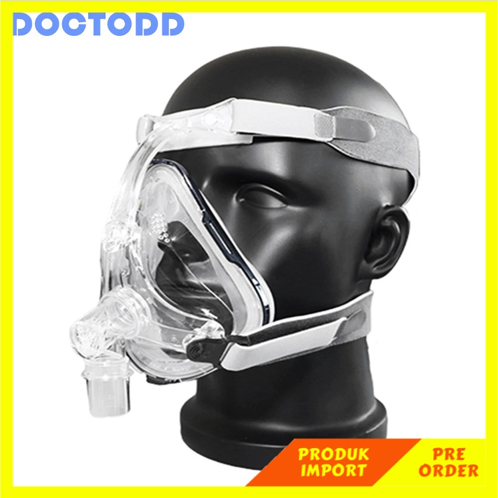 PRODUK IMPORT BMC CPAP Mask FM1 Full Face Mask CPAP Auto CPAP BiPAP Silicone Mask W/ Free Headgear