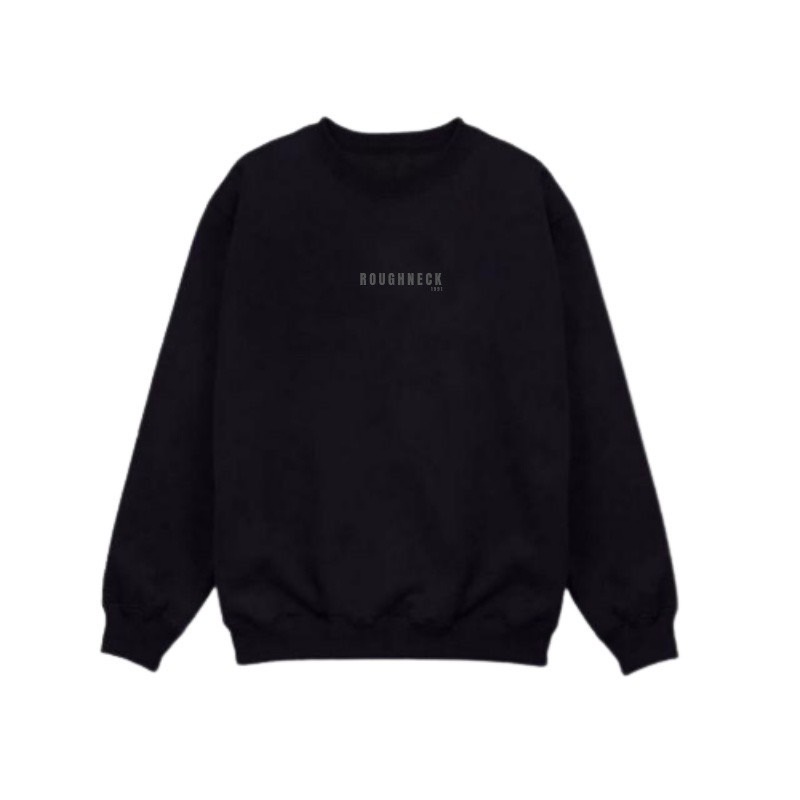 Sweater Crewneck Roughneck / Sweater Roughneck Hitam Pria / Crewneck Roughneck Pria Wanita / Sweater Crewneck Polos Oversize Kekinian / Crewneck Polos Aestetick