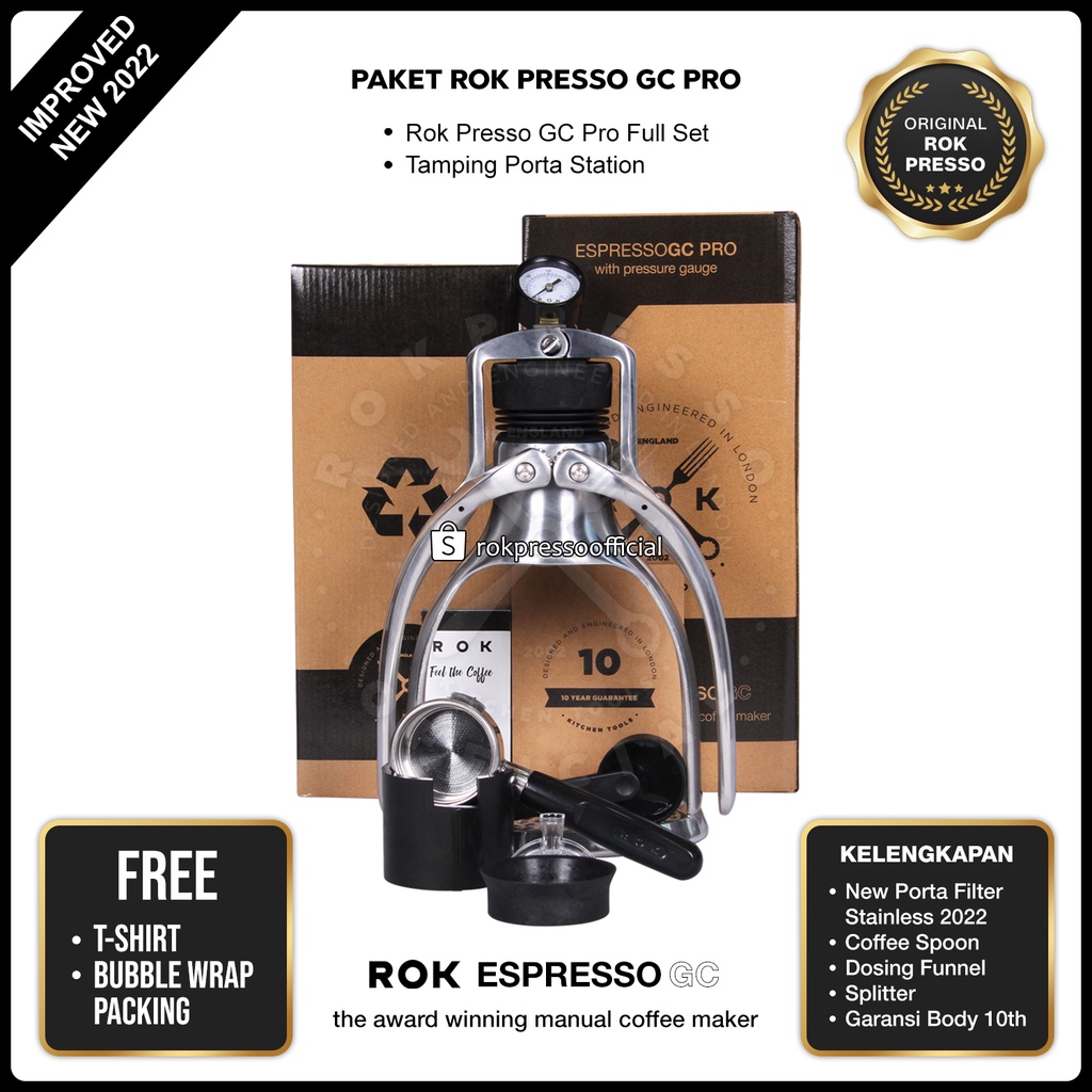 Rok Presso Extreme Professional 2023 with Manometer Full Set 100 % Original | RokPresso GC Pro Manom