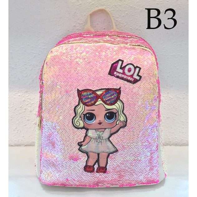 TAS USAP TERMURAH TAS RANSEL TK 12&quot; Gambar Kaca Mata Sequin Usap Payet Manik2 IMPORT