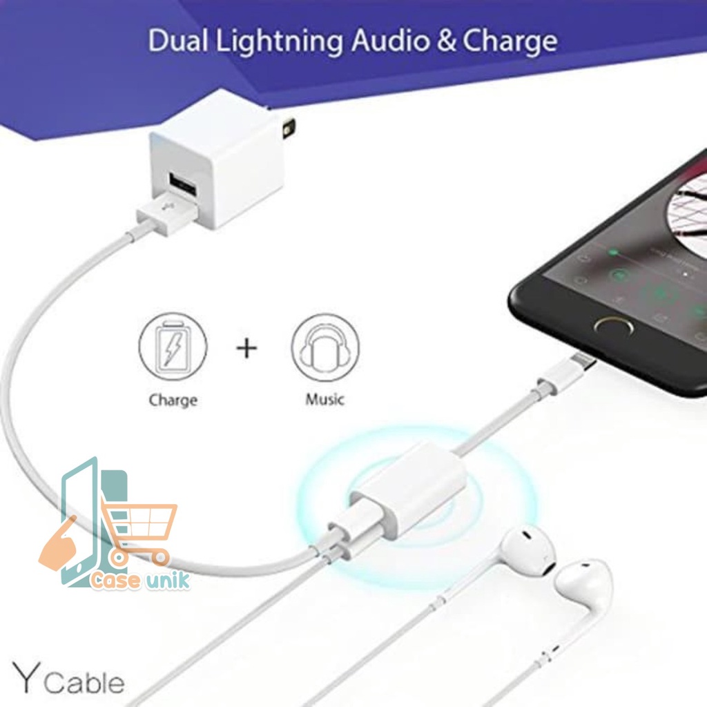 JH006 Kabel Splitter Y Cable Adapter IP Converter Lighthing 2in1 IPONEEE CS4232