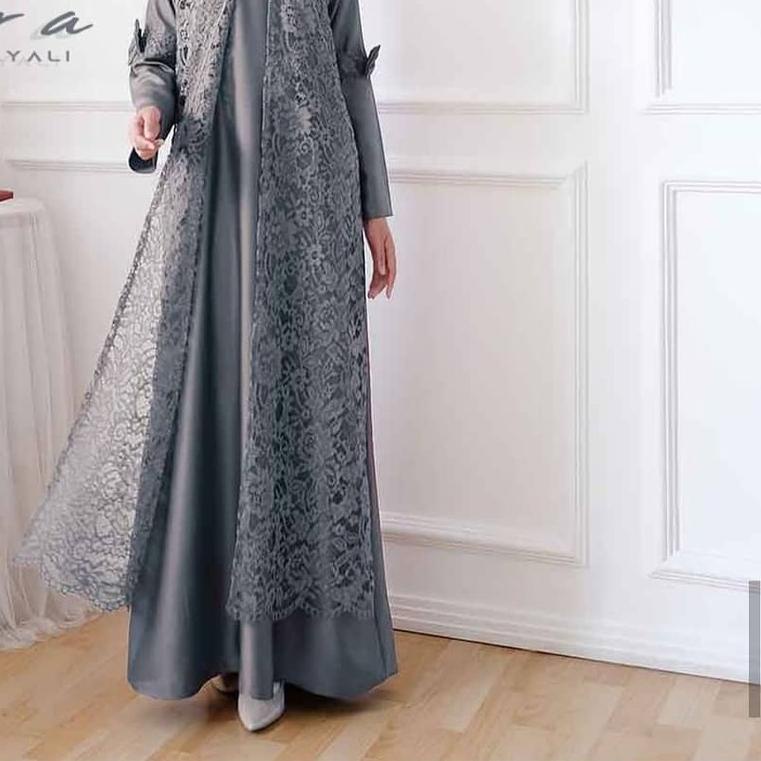 ➾ LAURA DRESS BRUKAT Baju Gamis Wanita Pakaian Muslimah Dress Muslim Wanita Elegant Terbaru 2020 ❁