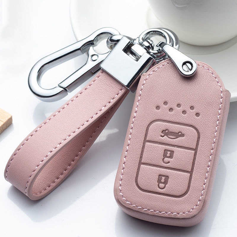 NEW high quality Leather Car Key Case Protection Cover For Honda City Civic Jazz BRV Accord HRV Odyssey CRV