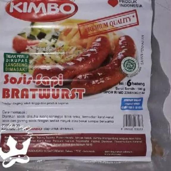 

SOSIS KIMBO BRATWURST ORIGINAL JUMBO ISI 6 500gr HALAL [KODE PRODUK 17]