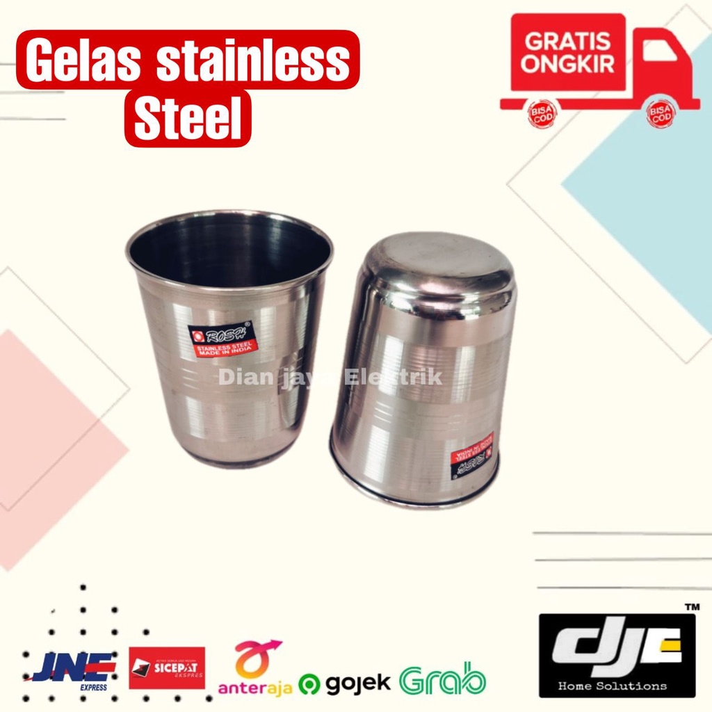 ROSH Gelas stainless 10cm / mug stainless tebal PREMIUM 10cm