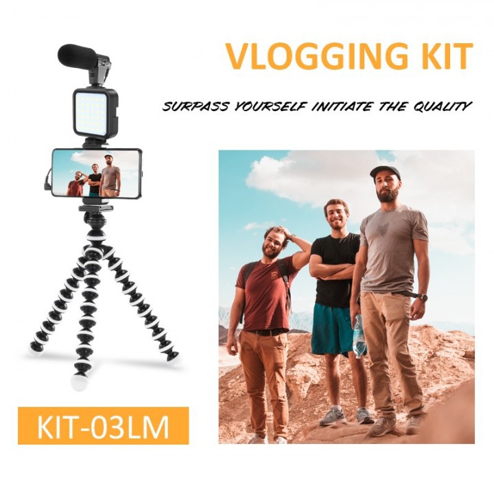 541 Vlogging Live Streaming Kit with Microphone and Mini Tripod - KIT-03LM