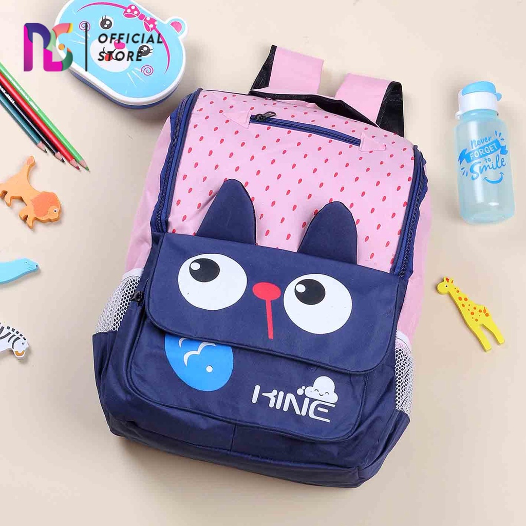 Tas Anak Sekolah TK SD Pink Navy Karakter Hewan Kelinci Ransel Backpack Anak Sekolah Perempuan