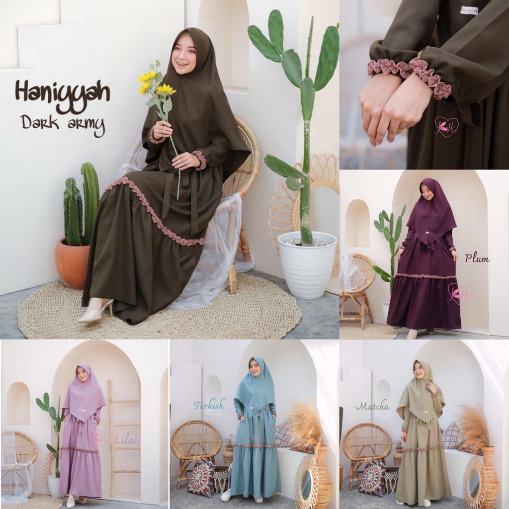 5L XXXL XXL XL L M S | HANIYAH SYARI + KERUDUNG | SYARI JUMBO BIG SIZE CANTIK