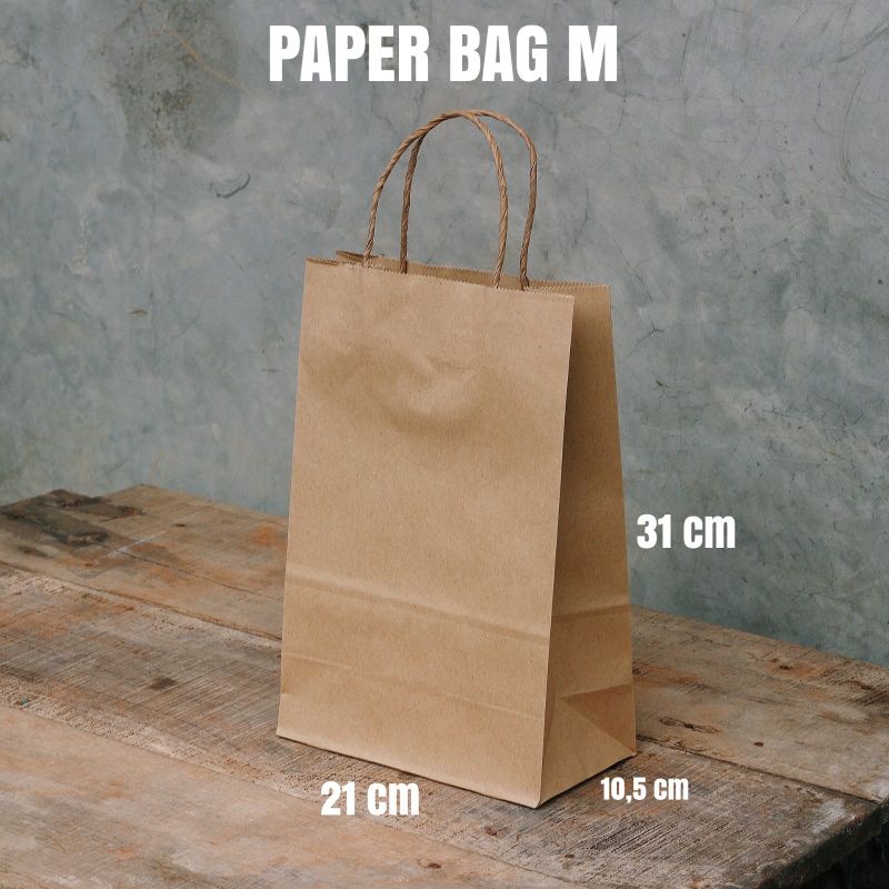 

PAPER BAG POLOS SIZE M 21 x 10.5 x 31 CM
