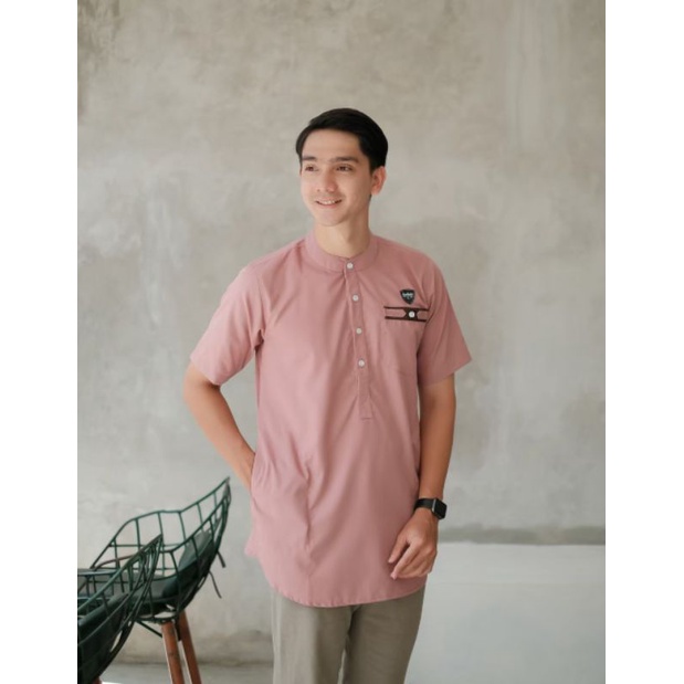 Baju Koko pria warna peach premium/Baju kemko Pakistan warna lilac original