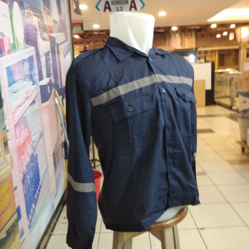 Jual seragam kerja proyek warna biru Dongker/Baju safety pria/Baju safety cewek/seragam kerja murah