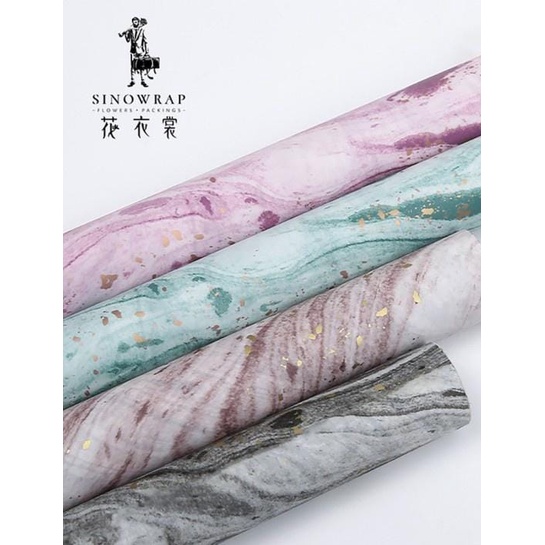 

Cellophane Marble Gold Splatter (KERTAS BUNGA)