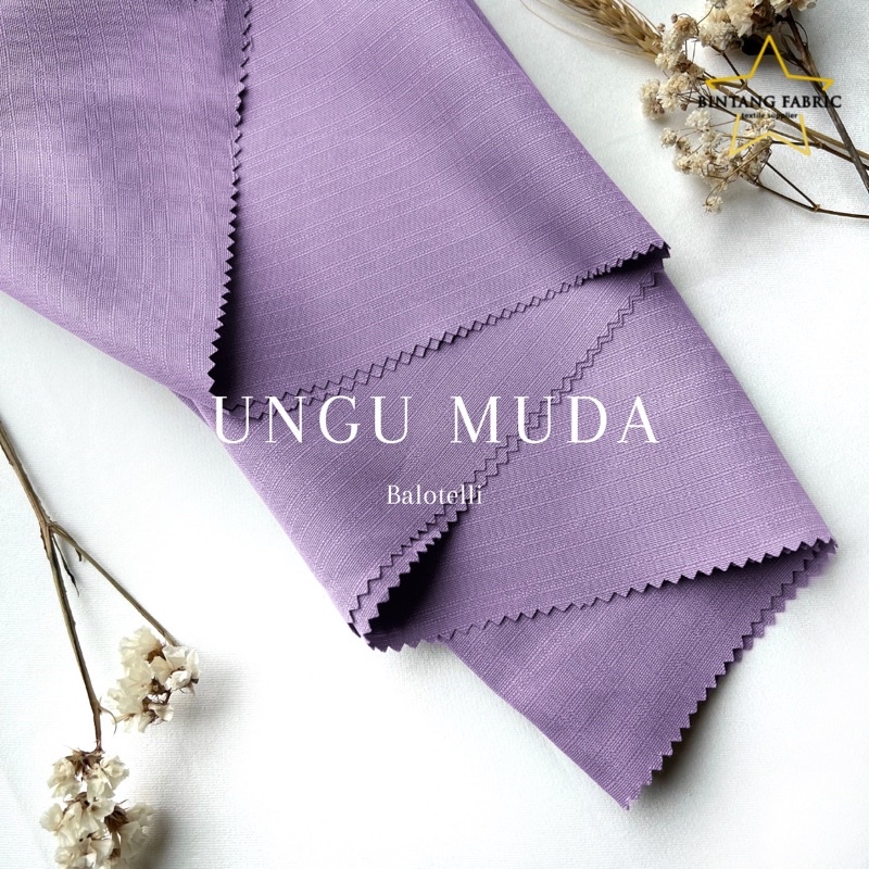 Bahan Bintang Fabric Kain Baloteli Polosan 1 meter-Ungu Muda