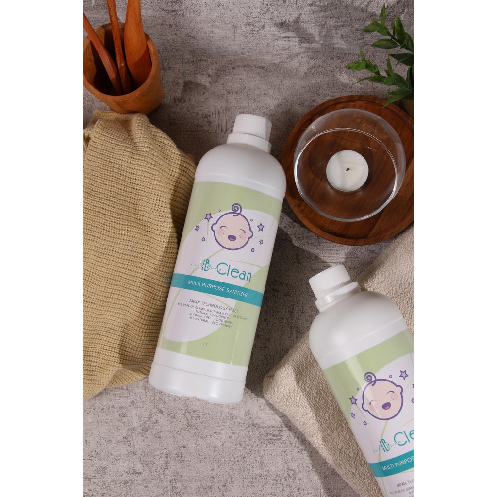 (Original) iB-Clean Disinfektan Spray Bayi , Food Grade , HOCl 100% Natural Refill 1000ml Exp Lama