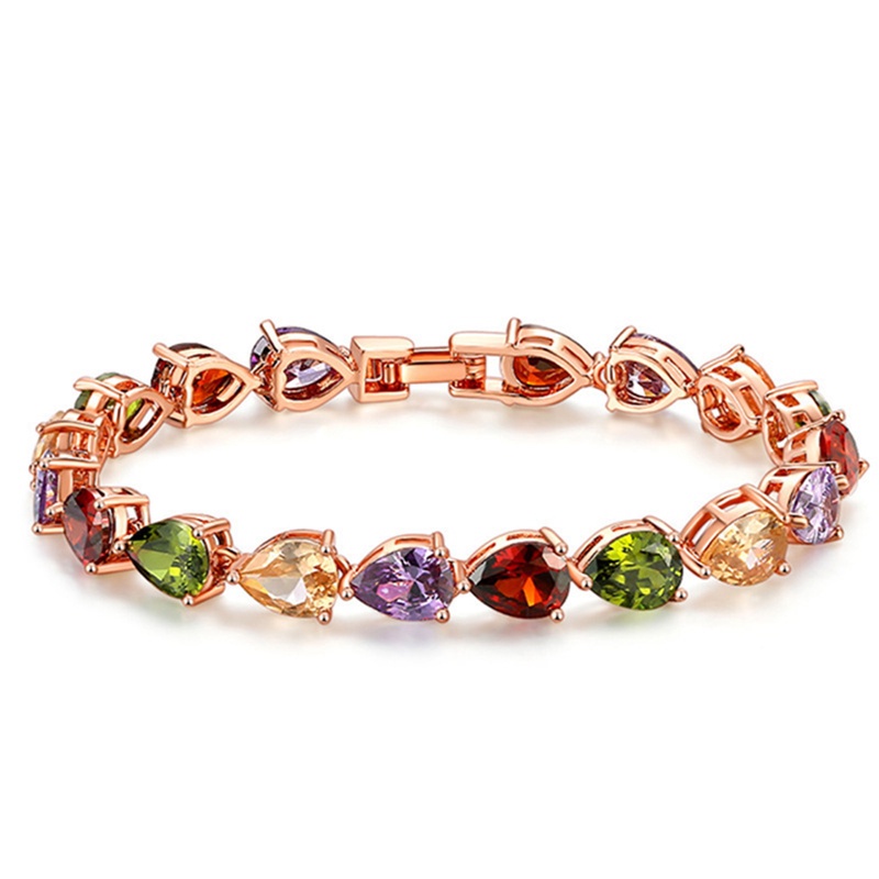 Gelang Zircon Warna Rose Gold Gaya Retro Eropa