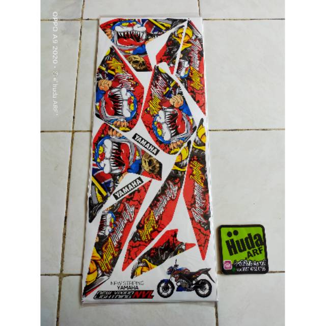 Striping sticker lis motor decal variasi new vixion lighting NVL tahun 2013-2015 "doraemon zombie"