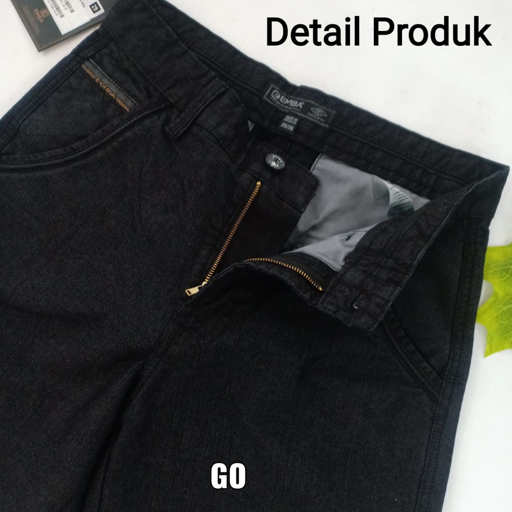 gof EMBA CELANA JEANS Pakaian Pria Celana Pendek Jeans Bermuda Casual Reguler Fit Slimfit Original