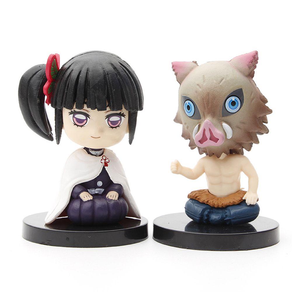 Lanfy Demon Slayer Action Figure Mainan Kawaii Dekorasi Moldel Ornamen Kartun Anak Hadiah Anime Figure