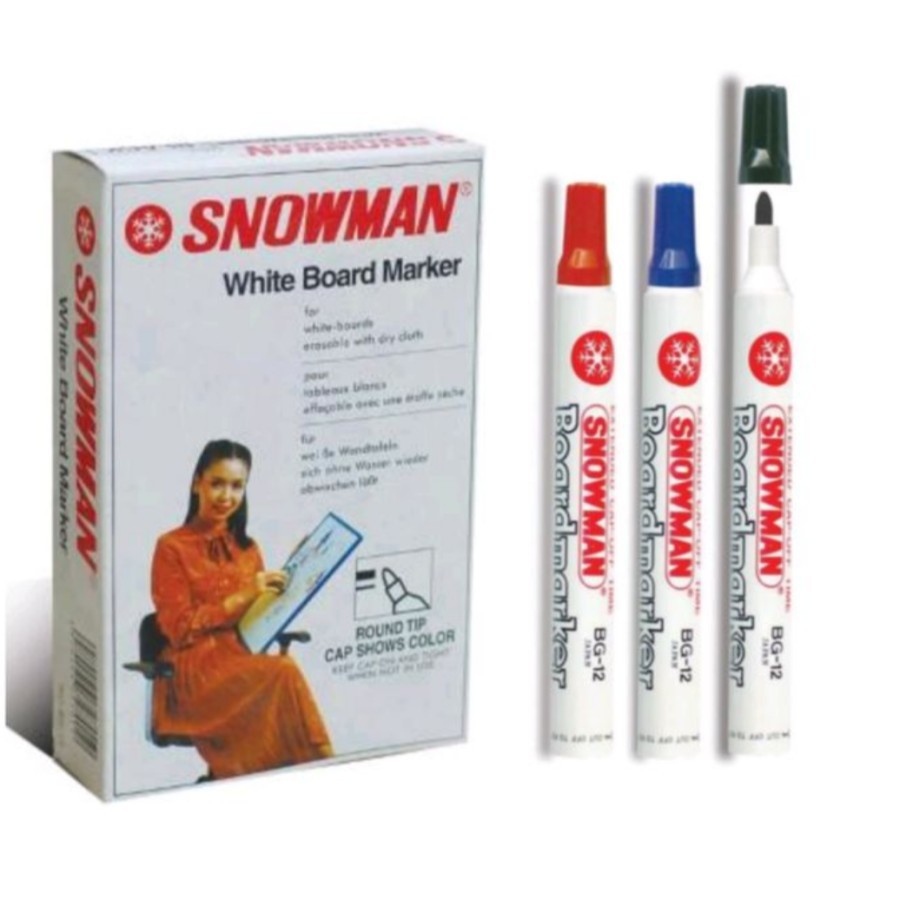

Spidol non-permanen SNOWMAN BOARDMARKER (whiteboard) BG-12 hitam biru merah
