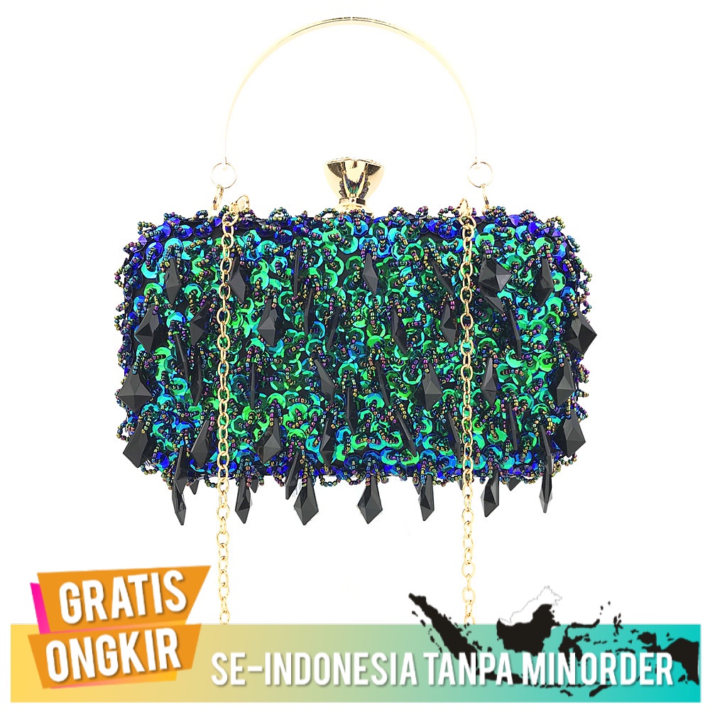 Tas Pesta Wanita Import Elegant Tas Payet Tas Genggam Malam Tas