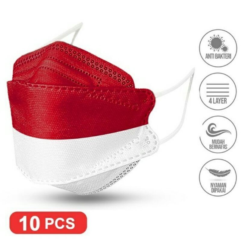 MASKER MERAH PUTIH/Masker Kemerdekaan/Masker KF94 Merah Putih