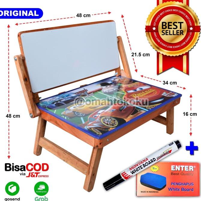 

[Lengkap] Meja Belajar Anak Lipat Karakter Whiteboard + Spidol Hapusan